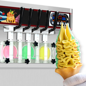 5 flavours CE ETL yogurt soft serve ice cream making machine/soft ice cream vending machine/machine soft ice cream