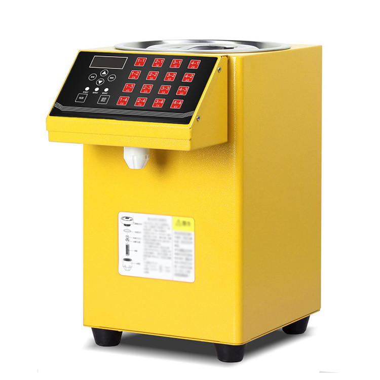 CE yellow electric automatic sugar syrup dispenser/fructose dispenser/fructose quantitative dispenser for bubble milk tea store