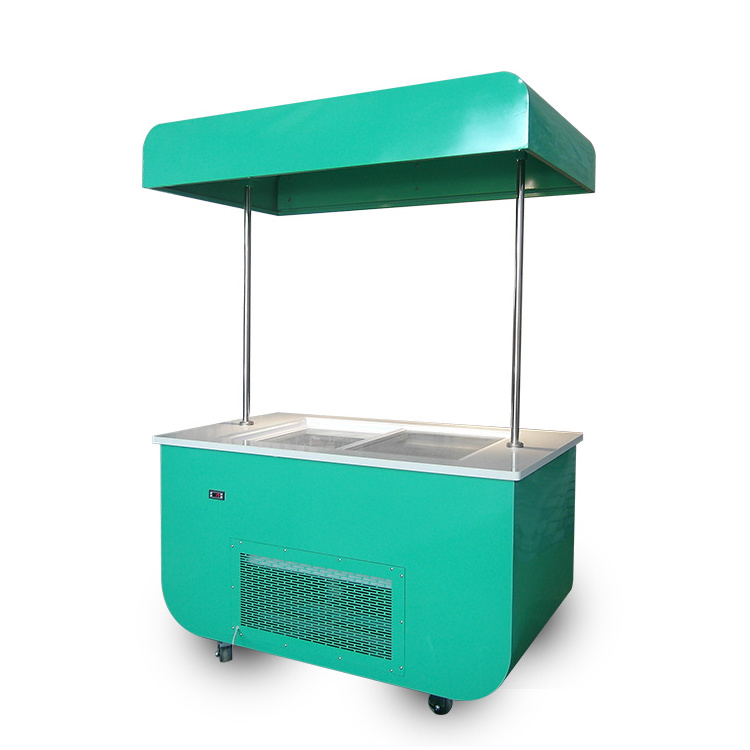 Kolice Kiosk trailer ice cream/outdoor ice cream kiosk push car freezer/mobile food carts for sale