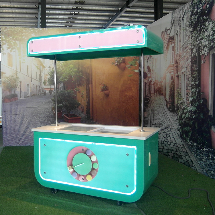 Kolice Kiosk trailer ice cream/outdoor ice cream kiosk push car freezer/mobile food carts for sale