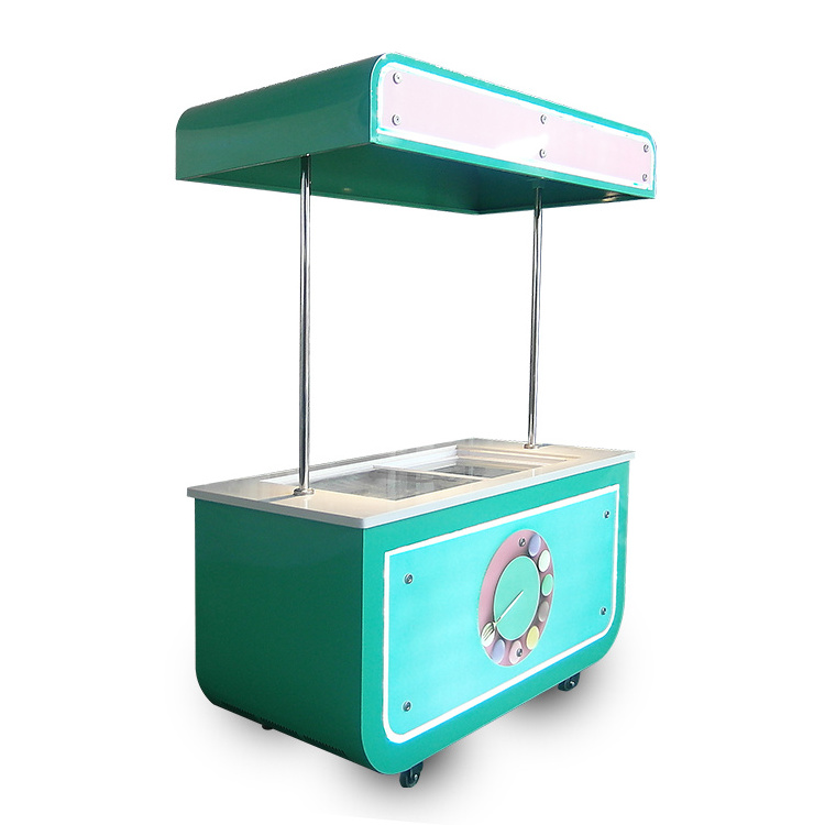 Kolice Kiosk trailer ice cream/outdoor ice cream kiosk push car freezer/mobile food carts for sale