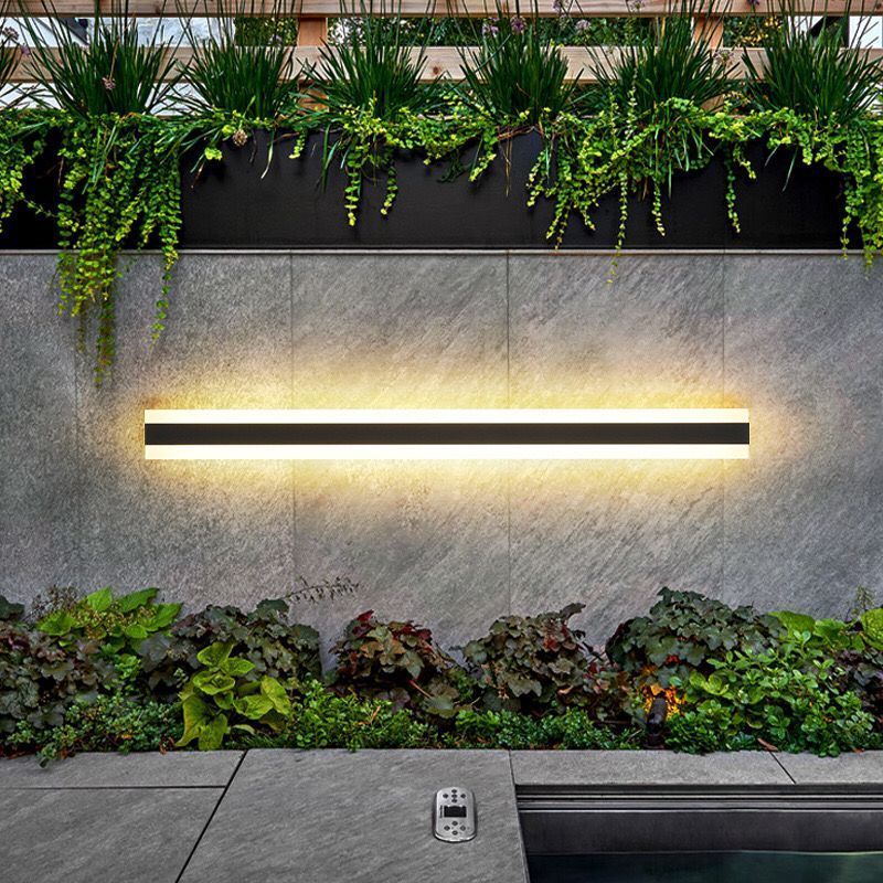 Modern Outdoor Exterior Linear Strip Wall Lamp IP65 Waterproof 3000K Warm White Garden Sconce Long LED outdoor Wall Lights