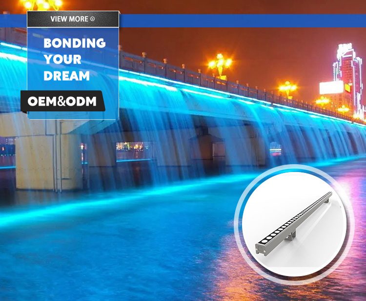 Hotel Commercial Recessed Rgb Led Strip Linear Wall Washer Light spotlight  Outdoor For Project City Building