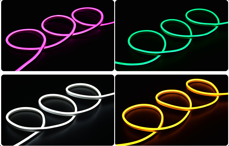 Led Neon Flexible Strip Rgb Color Silicon Neon Lights  LED 12V Flexible Neon for Logo and Sign Custom 180 Degree