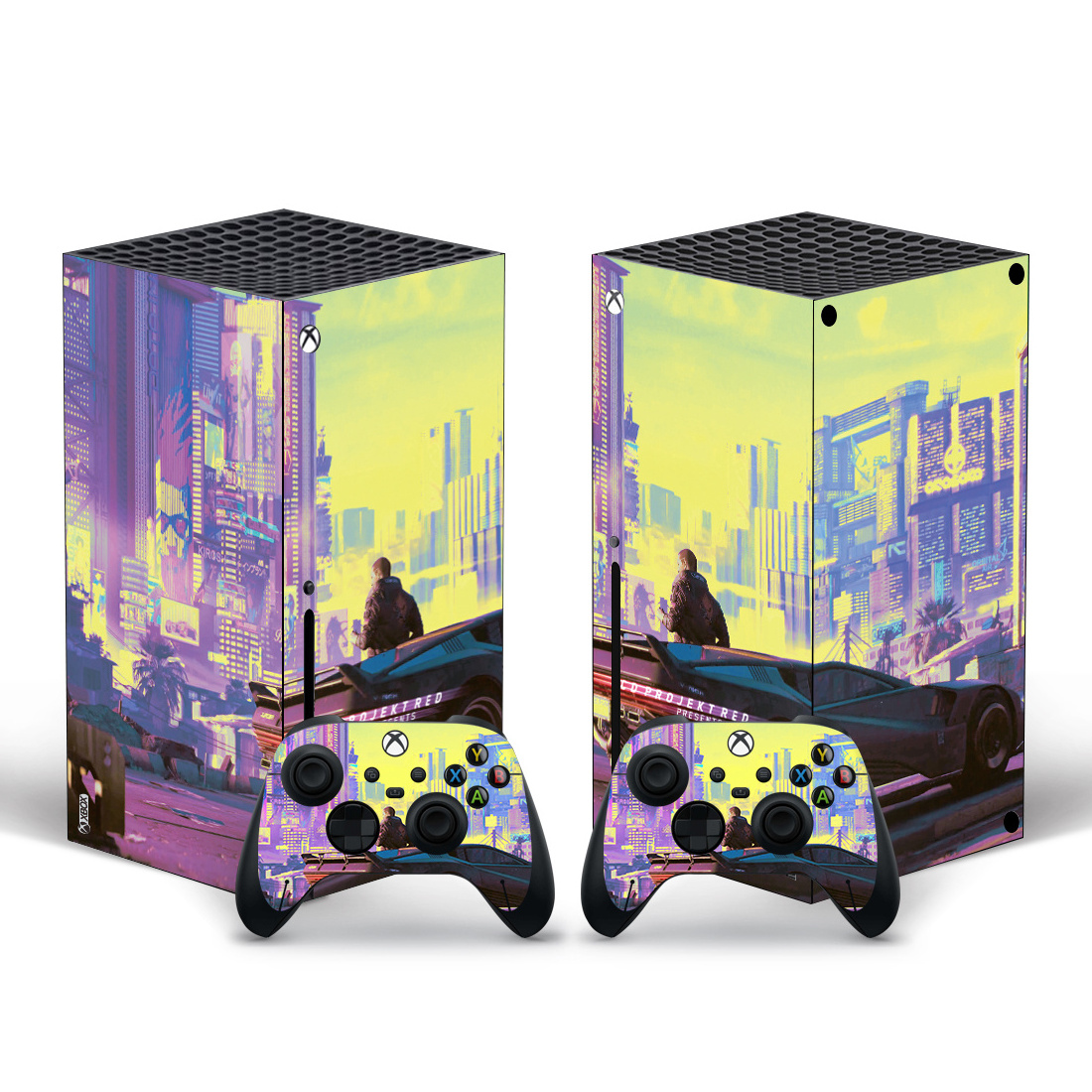 Custom Whole Body PVC Vinyl Skin Stickers for xbox series x disc/digital version with 2pcs controllers stickers themes