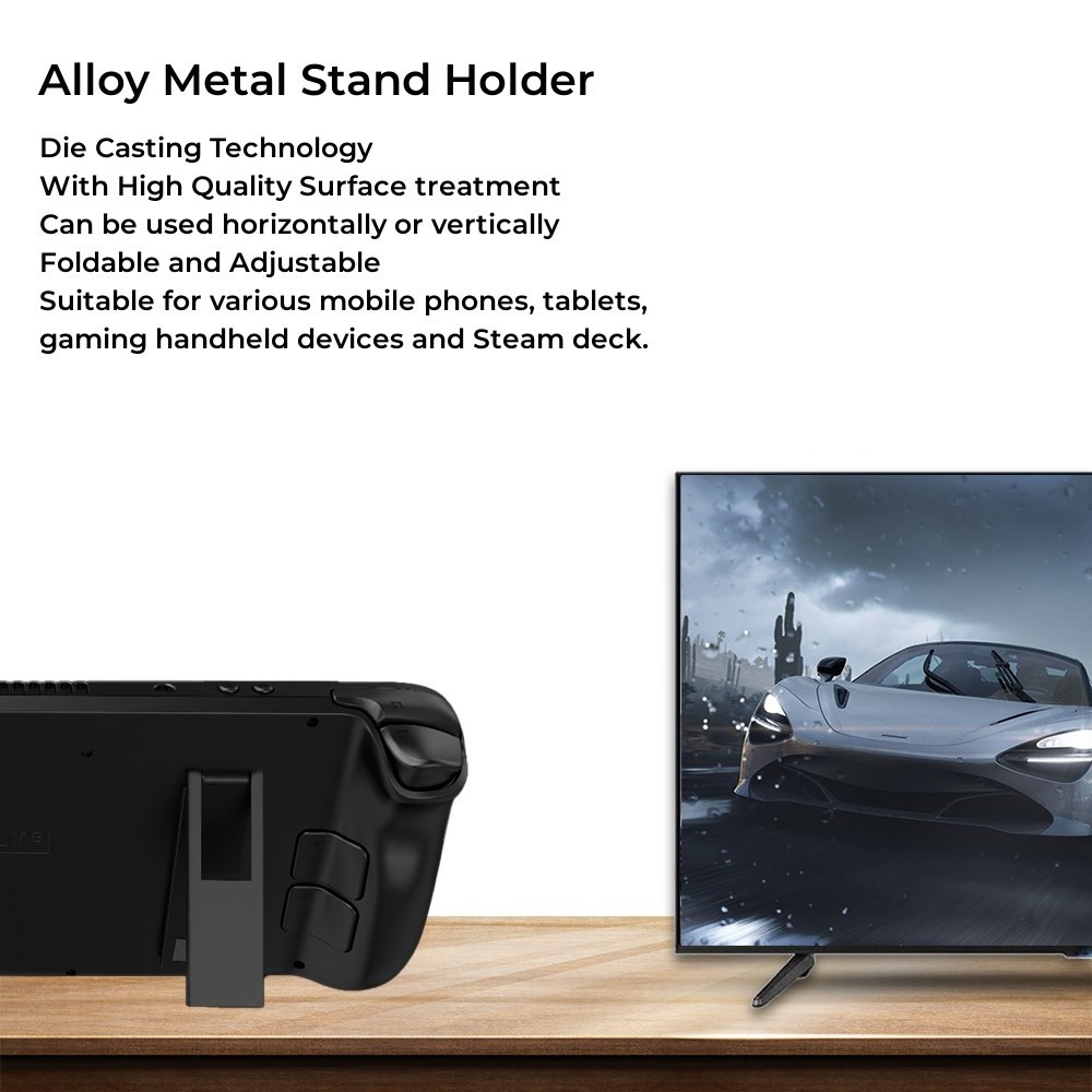 Foldable and Adjustable Alloy Metal Stand Holder for Steam Deck Kickstand Bracket Case for Steam Deck/Switch/iPhone/iPad Back