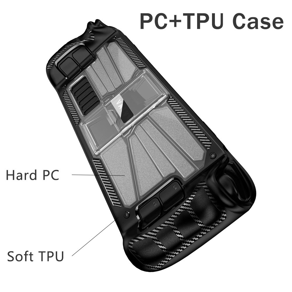 Non-Slip and Anti-Scratch Design TPU & PC Cover Protector with Stand Base Kickstand Protective Case for Steam Deck