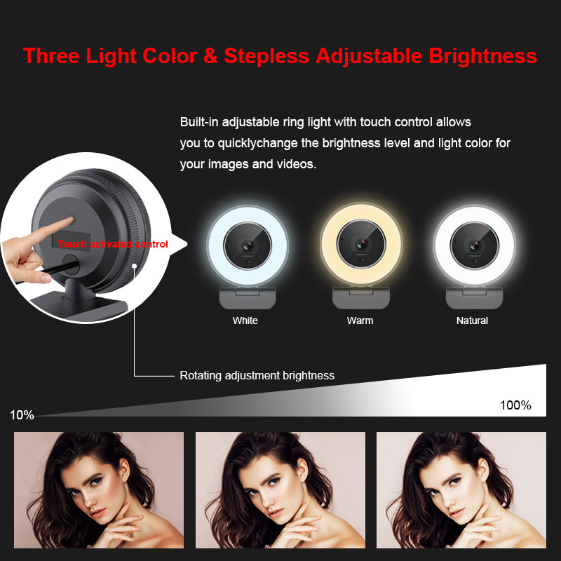 Ring light StreamCam 2k webcam cover usb conference webcam pc mit fernbedienung  cover laptop webcam