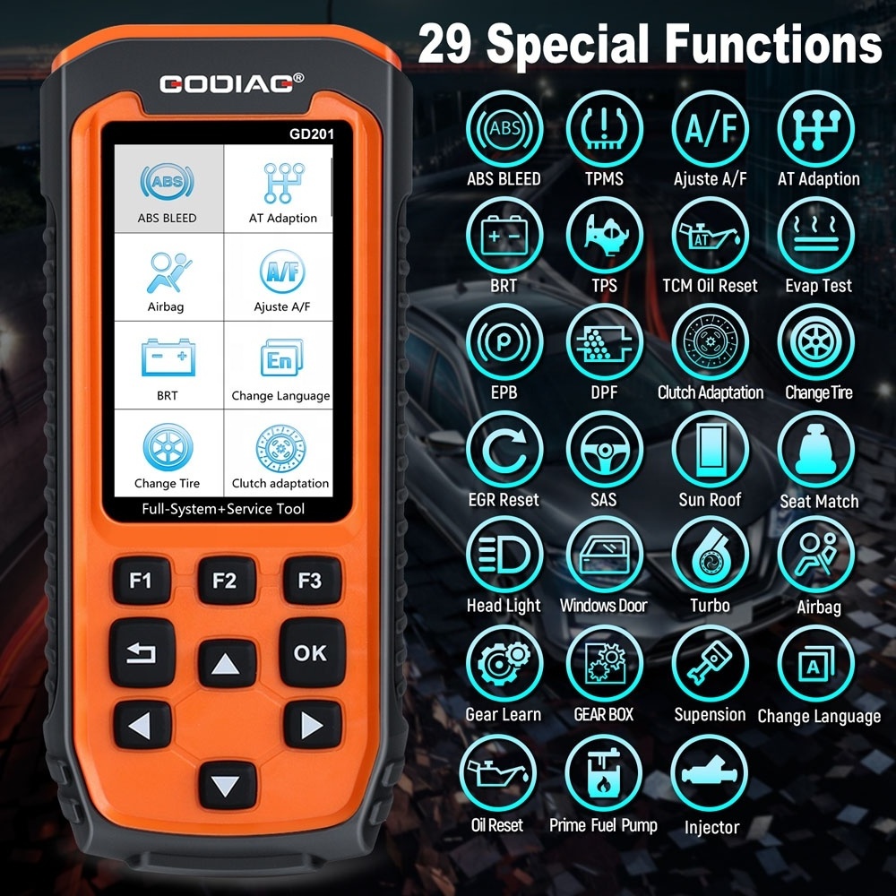 2021 Newest 29 Hot Functions GODIAG GD201 All System Diagnostic Scan Tool OBD2 Car Scanner with DPF ABS Airbag Oil Light Reset