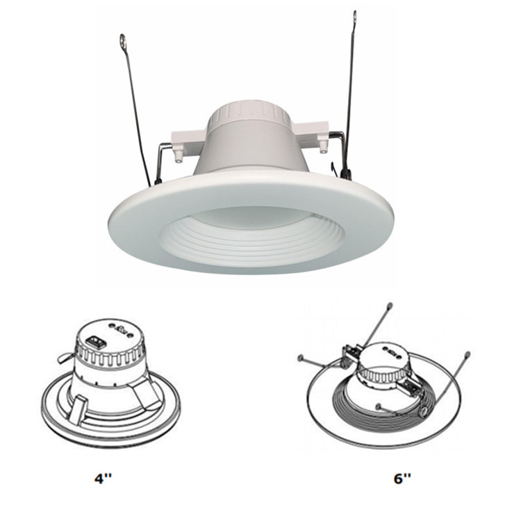 In Stock ETL 4inch LED Recessed Retrofit 11W 900lms LED Downlight Fixture 5CCT Adjustable+2000K Night Light