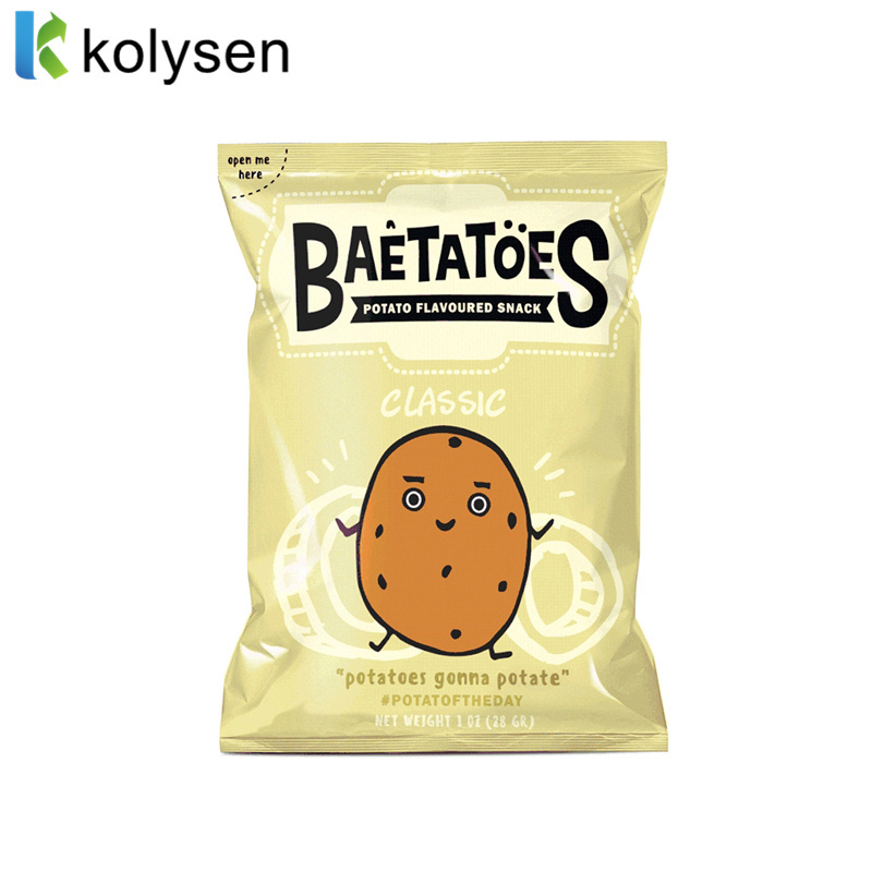 Custom Chips Packaging Bags Snack Food Smell Proof Edible Packaging Back Seal Middle Seal Bags