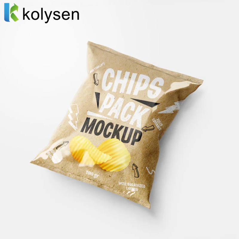 Custom Snack Plantain Popcorn Potato  Aluminum Foil Puffed Food Grade Sachets Packaging Back Seal Pillow Bag