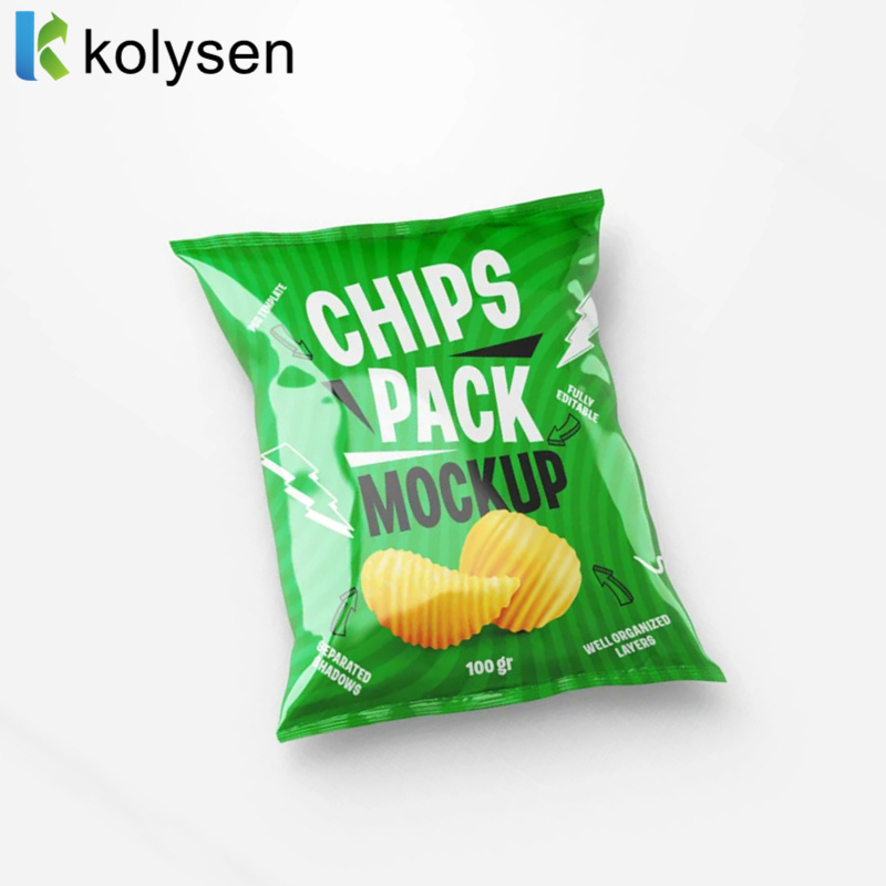 Custom Snack Plantain Popcorn Potato  Aluminum Foil Puffed Food Grade Sachets Packaging Back Seal Pillow Bag