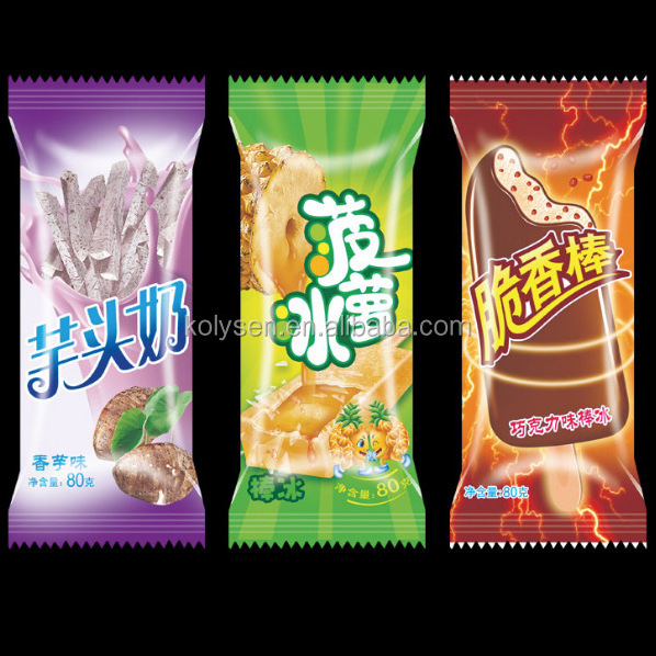 Printed transparent plastic bag/film for popsicle / ice cream packaging