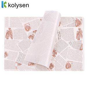 Logo Printed Greaseproof Paper Food Wrapping Papier Emballage Sandwich Parchment Baking Paper for Bread Packaging