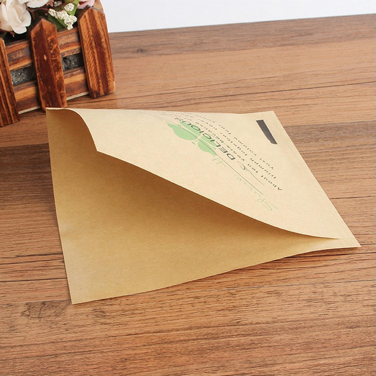 Custom Size Greaseproof Paper Bag 55gsm Double Open Bag Printed Paper Packet for food packaging