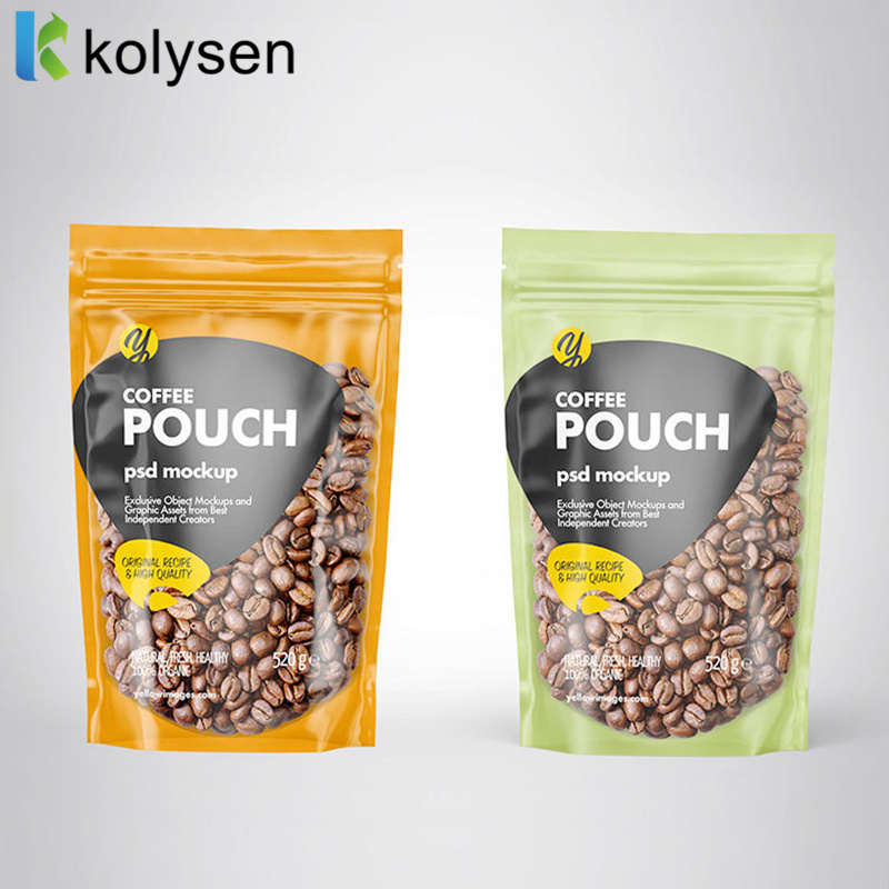 Custom Peanut Packing Recyclable Aluminum Foil Zipper Pouch Food Packaging Bags for Coffee Tea Nuts Cookies Sack