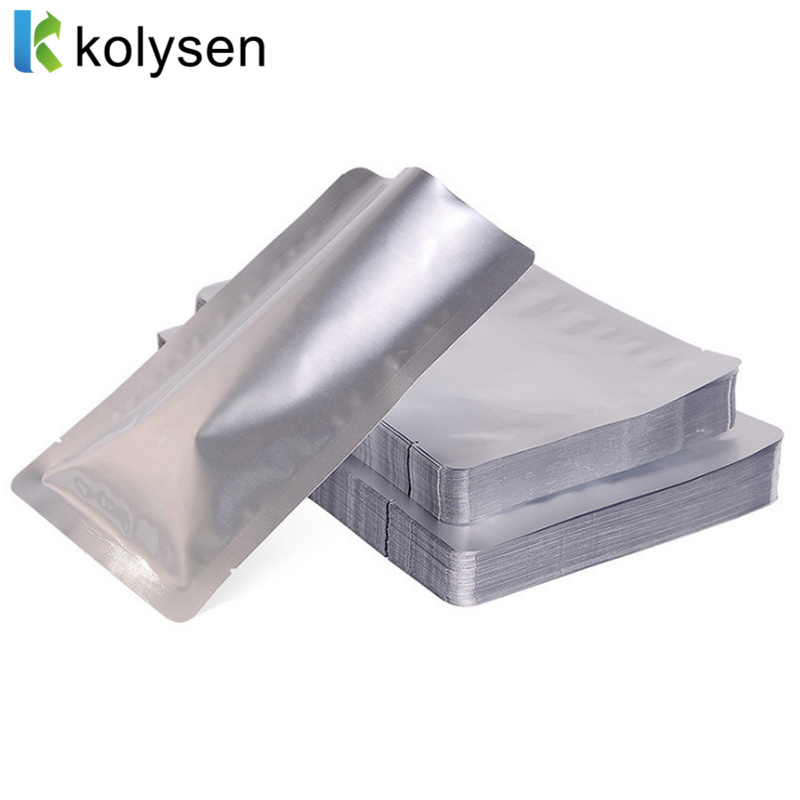 Plain plastic flat bottom 3 side seal pouch matt pure aluminum foil for food package