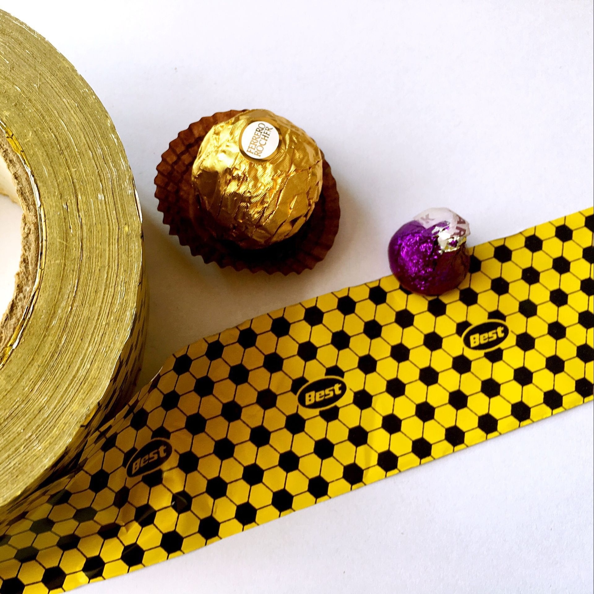 Custom Printed and embossed chocolate wrap laminated paper aluminum foil for chocolate wrapping