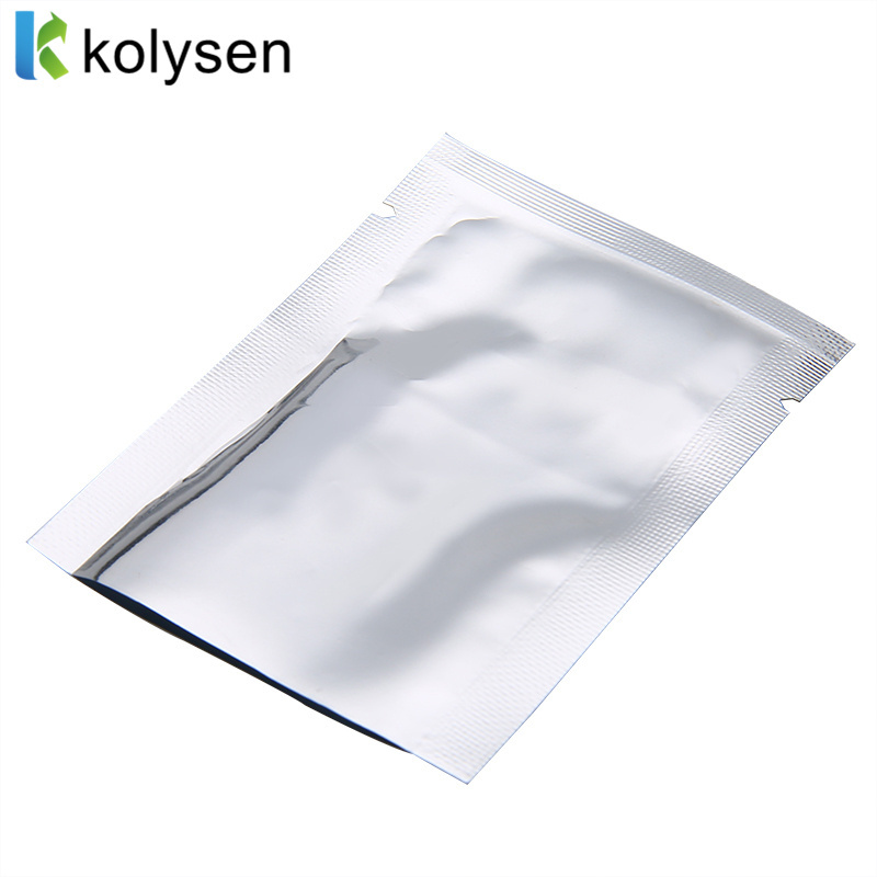 Plain plastic flat bottom 3 side seal pouch matt pure aluminum foil for food package