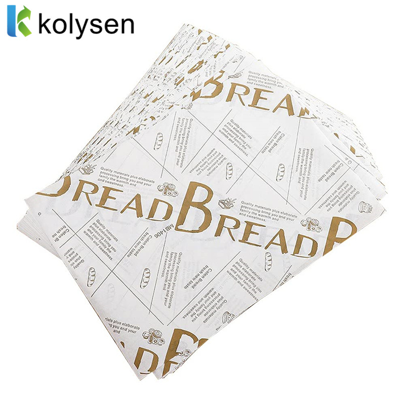 Logo Printed Greaseproof Paper Food Wrapping Papier Emballage Sandwich Parchment Baking Paper for Bread Packaging