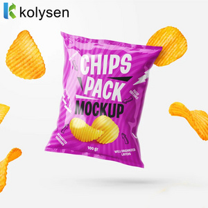 Custom Snack Plantain Popcorn Potato  Aluminum Foil Puffed Food Grade Sachets Packaging Back Seal Pillow Bag