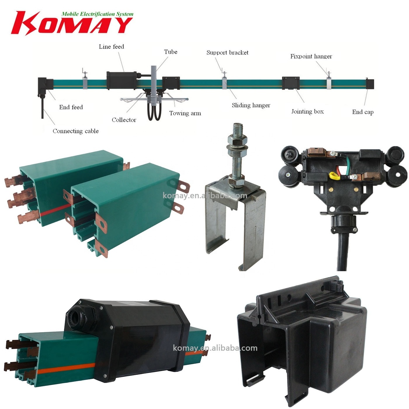 KOMAY Electric Chain Hoist Use 140a Power Rail Enclosed Conductor Bar