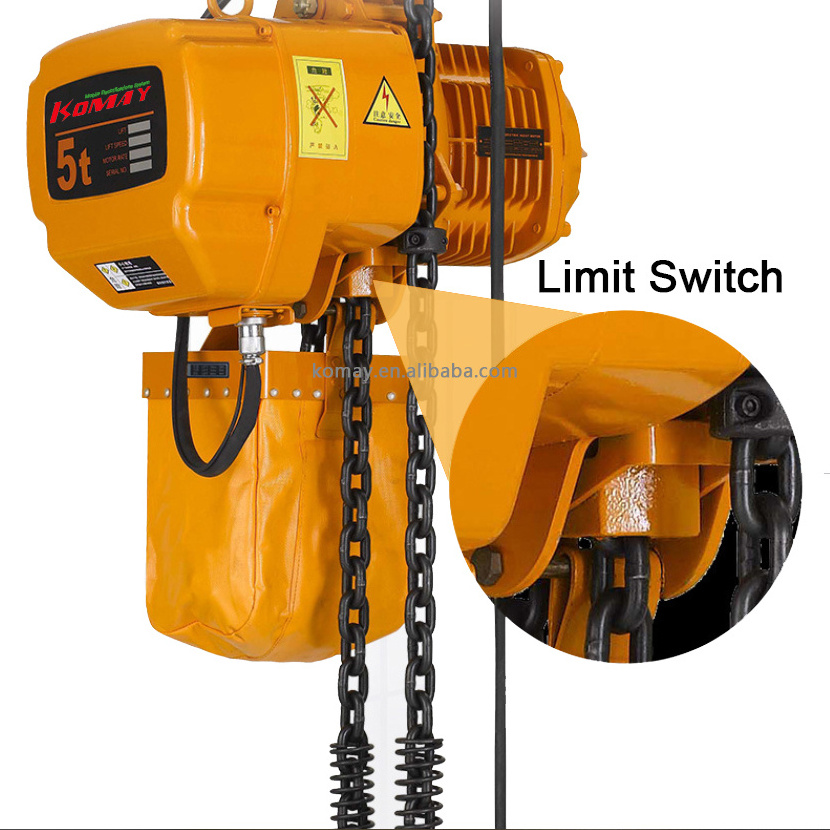 Workshop used 3P 380V 50Hz 1ton G80 chain electric hoist for goods lifting