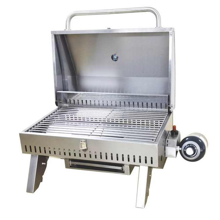 Customized Marine Boat or Tailgate Portable BBQ Grill, 12000 BTU Stainless Steel Gas Grill Apartment Grill with Regulator