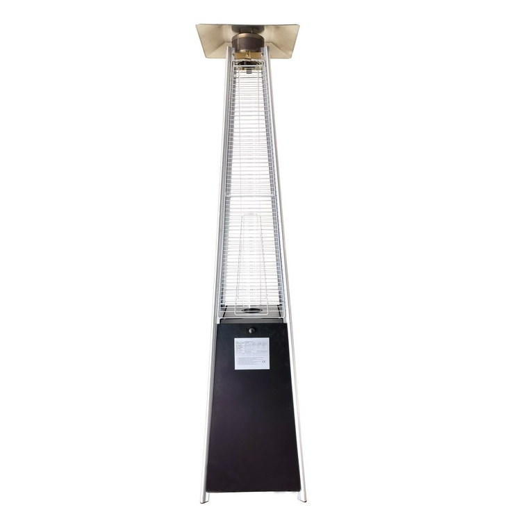 Customized Outdoor Vertical Tower Shape Fire Pit Heater Pyramid Propane Gas Patio Heater with wheels