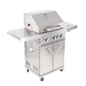 Heavy-duty CE LFGB STAINLESS STEEL 3+1 Burner Liquid Propane Gas BBQ Grill With Side Burner Gas Barbecue