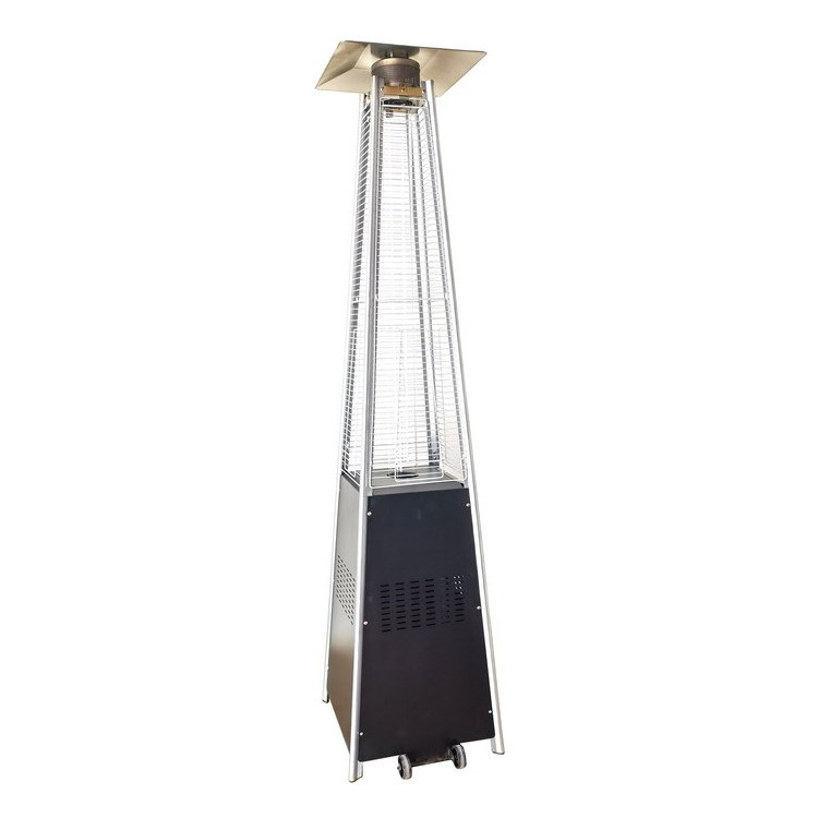 Customized Outdoor Vertical Tower Shape Fire Pit Heater Pyramid Propane Gas Patio Heater with wheels