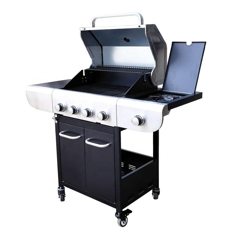 USA Certificate Gas Barbecue Grill Outdoor Home Garden Patio 4 +1 Burner Gas BBQ Grill CE Gas Grill Stove