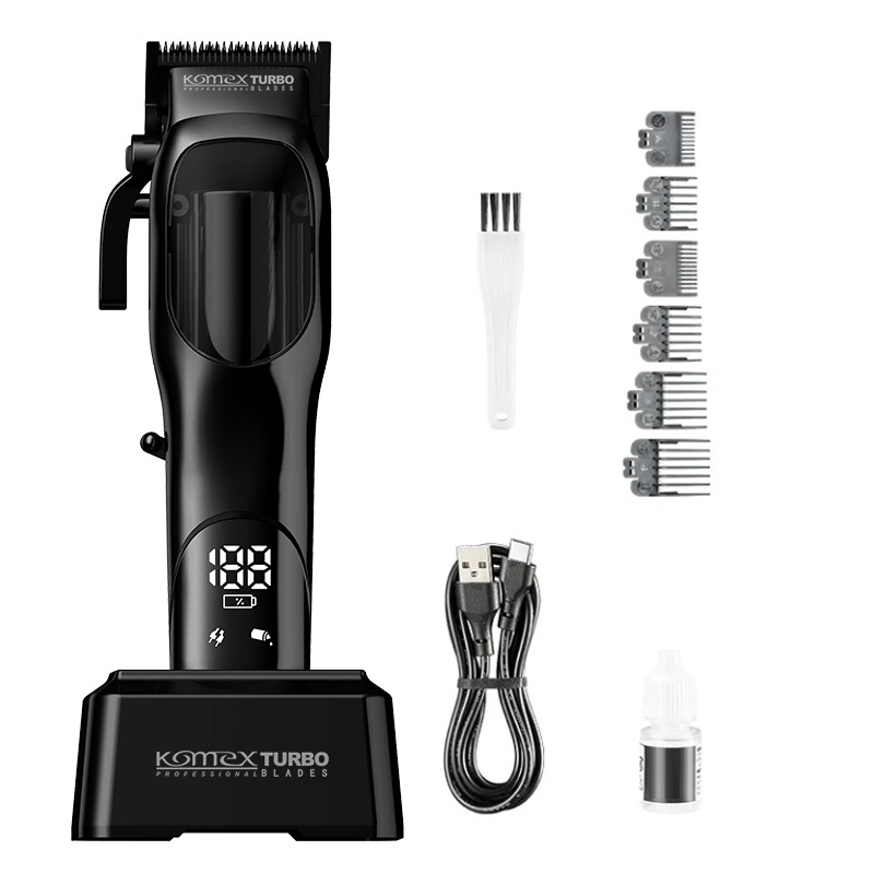 Komex  Pro Electric BLDC Hair Clipper Multifunctional Brushless Motor RPM 11000 Hair Trimmer With Black Graphite Blades