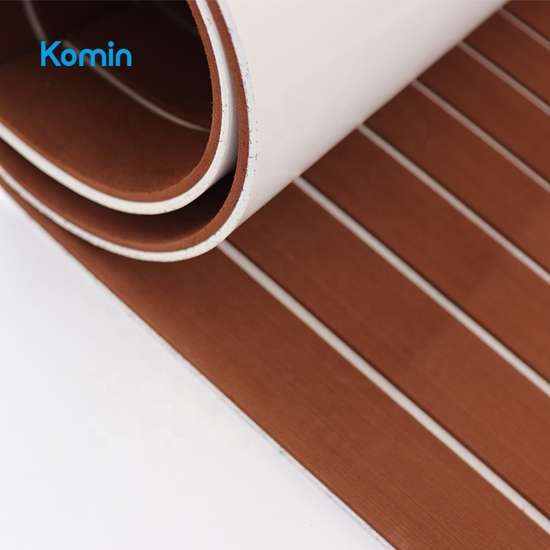 Komin Marine Flooring Faux Teak EVA Decking 3M Adhesive For Boat