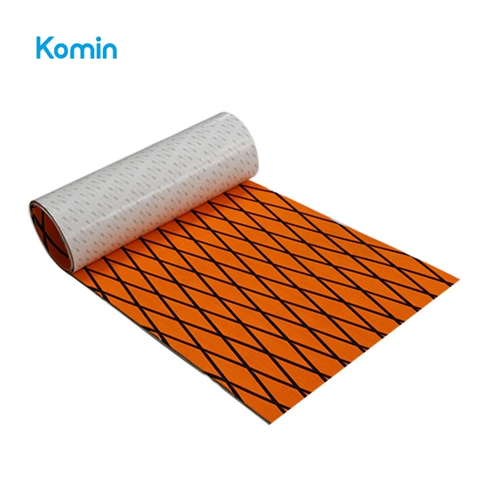 Komin Sanding Diamond Pattern EVA Marine Foam Boat Flooring Sheets With 3m Adhesive