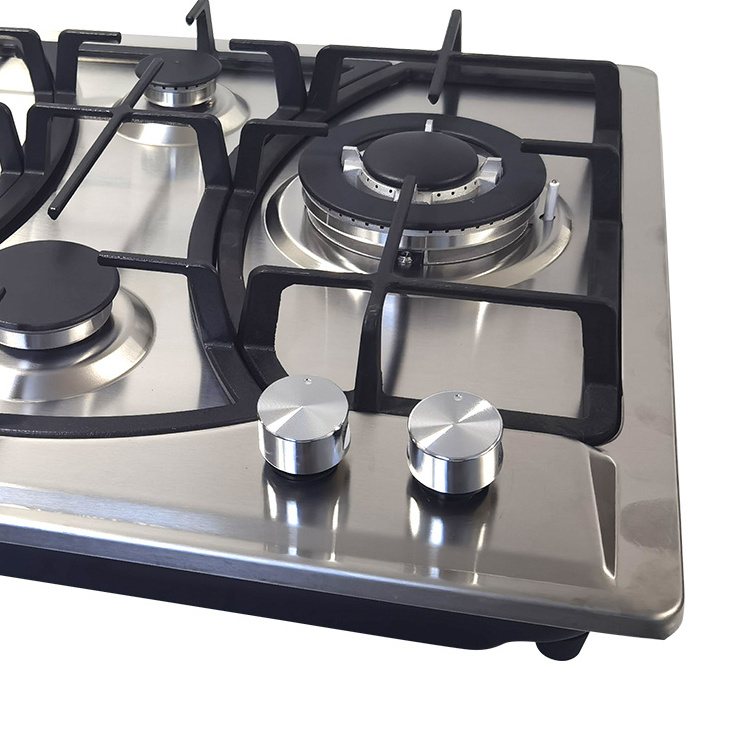 Competitive Price Kitchen Cooking Appliance Gas Hob Safety Devices 4 Plate Burners Top Stainless Steel Surface Gas Stove