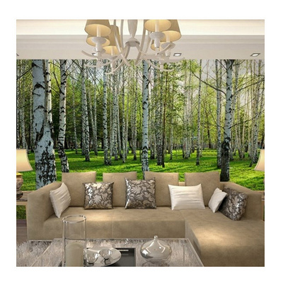 KOMNNI Custom 3D Mural  Green Birch Forest Wallpaper Living Room Bedroom Sofa TV Background Wallpaper