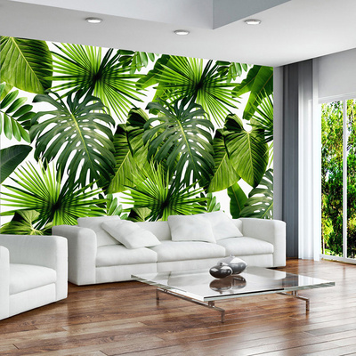 Modern Fresh Rain Forest Murals Plants Banana Leaves Pastoral Murals Living Room Bedroom 3D Landscape Wallpaper Home Decor