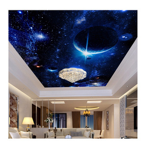 KOMNNI Custom Wallpaper Modern 3D Wall Murals For Living Room Ceiling Mural Star Planet Universe Space Wallpaper