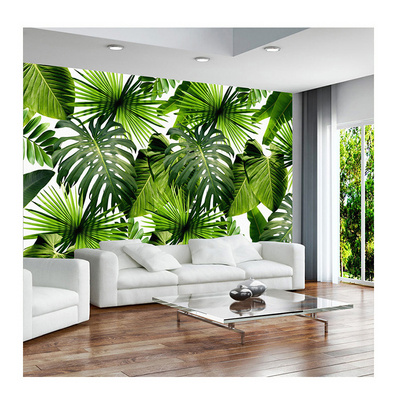 KOMNNI Modern Fresh Rain Forest Murals Plants Banana Leaves Pastoral Murals Living Room Bedroom Landscape Wallpaper Home Decor