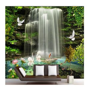 KOMNNI Custom Mural 3d Wall Papers Home Decor Natural Waterfall Photo Wallpaper For Walls 3d Peel And Stick Wall Paper