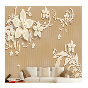 KOMNNI Customize Any Size Wallpaper Mural Nordic Luxury Jewelry Flowers Self-Adhesive Mural Living Room Hotel Wall Stickers