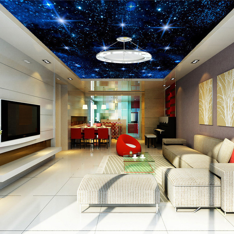 KOMNNI Murals Self-Adhesive Wallpaper For Living Room Kids Room Bedroom Star Night sky Ceiling Mural Background Photo Wallpaper