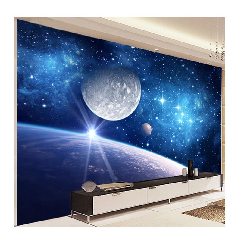 KOMNNI Wallpaper 3d Beautiful Space Starry Sky Mural Living Room Kids Bedroom Wall Art Stickers Wallpaper