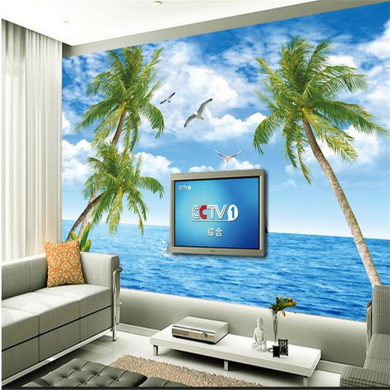 KOMNNI 3D Wallpaper  Beautiful Dolphin Bay Wallpaper TV Living Room Bedroom Background Wall Stickers