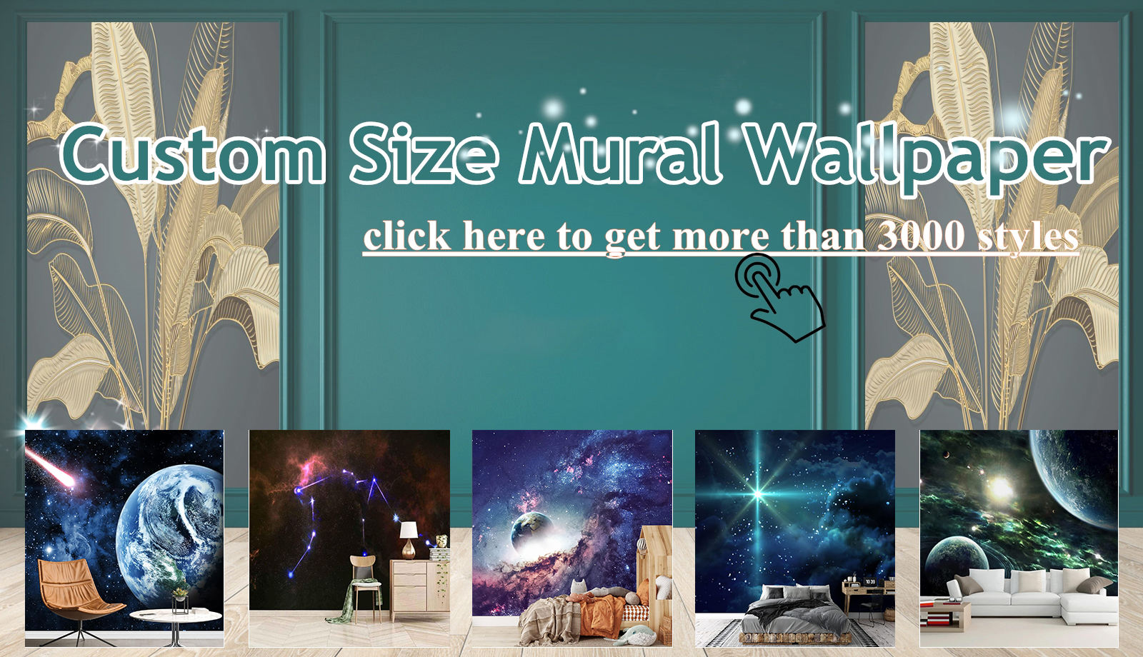 KOMNNI Starry Sky Wallpaper Space Planet Mural 3D  Wall Sticker Children'S Room Decorate 3D Wallpaper For Girls Bedroom