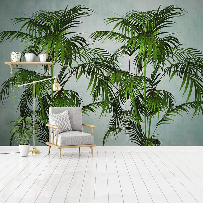 KOMNNI Custom Size Tropical Green Plant Banana Leaf Mural Home Decoration Modern Wallpaper For Bedroom Peel And Stick Wall Mural