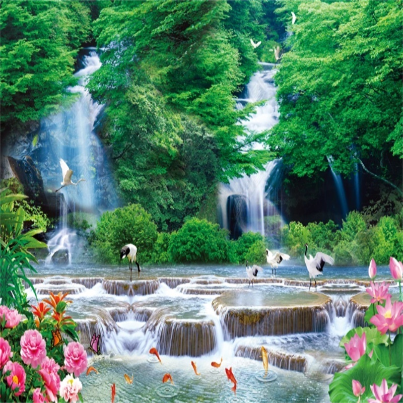 Waterfall Landscape  Mural Natural Scenery 3d Photo Wallpaper Living Room Sofa Tv Background Wall Wallpaper