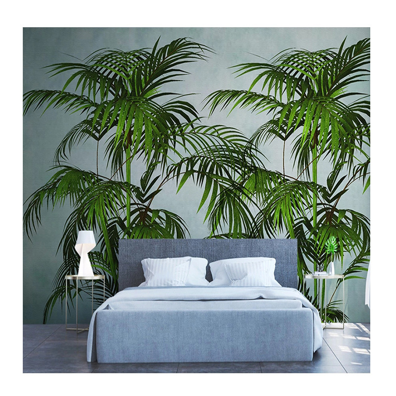 KOMNNI Custom Size Tropical Green Plant Banana Leaf Mural Home Decoration Modern Wallpaper For Bedroom Peel And Stick Wall Mural